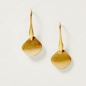 Italian brushed gold plated petite earrings.